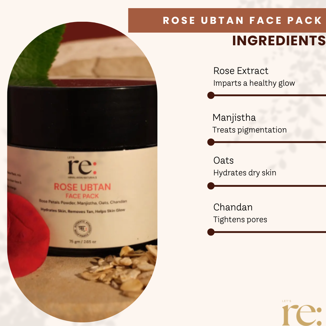 Rose Ubtan Face Pack for Skin Brightening