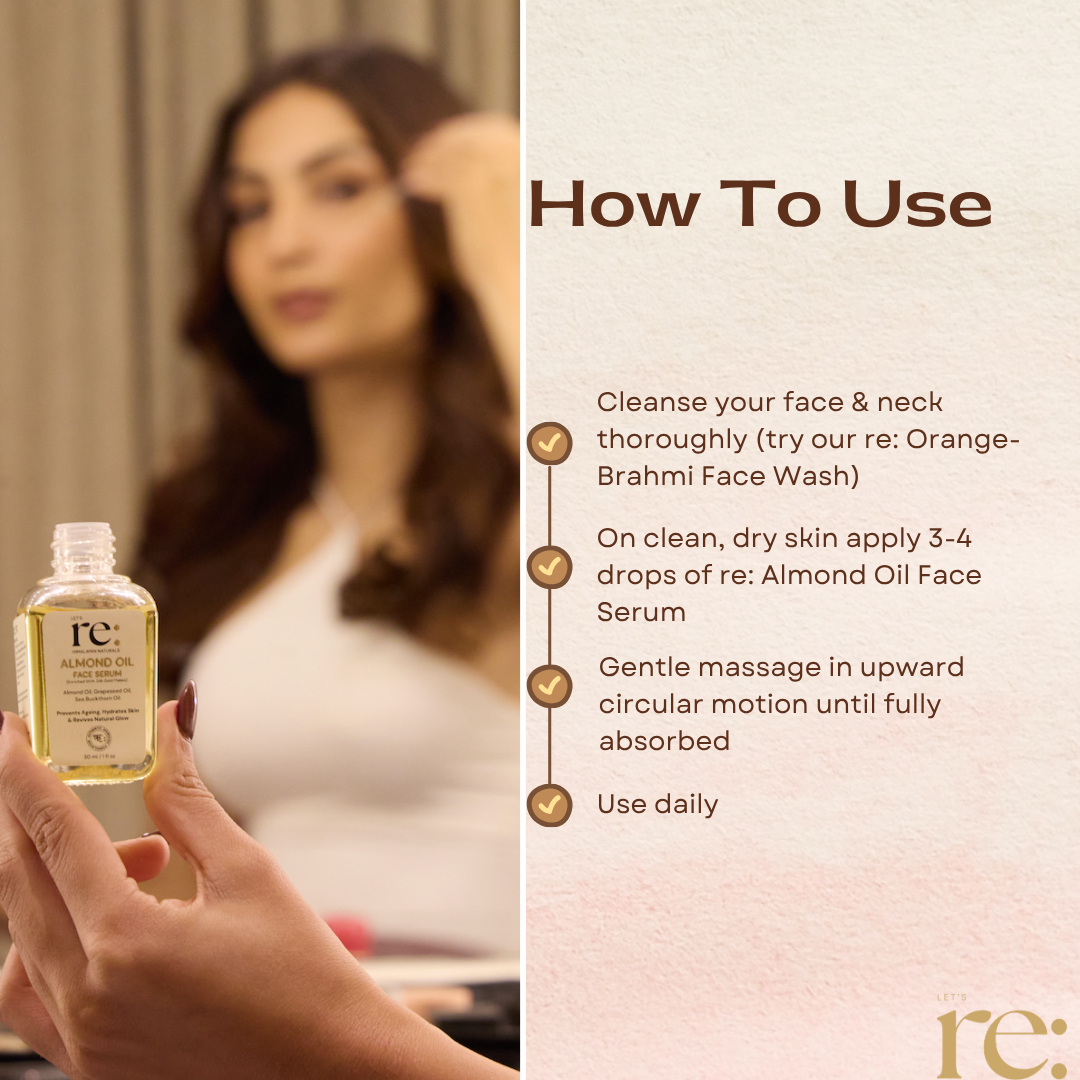 Almond Oil Face Serum with 24K Gold Flakes for Radiant Glow